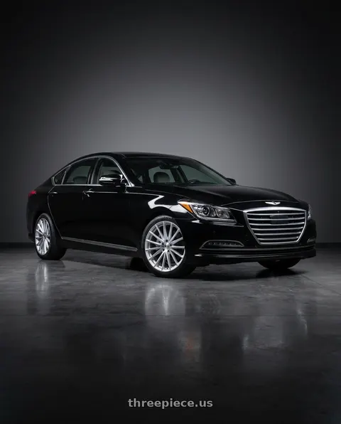 2016 Hyundai Genesis 3.8 with OHM PROTON 5X114.3 20X9 +30 SILVER W/ MIRROR FACE wheels
