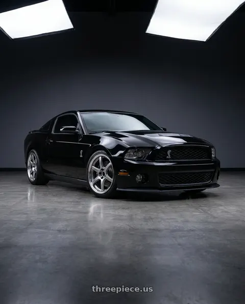 2011 GT500 SVT Performance Package Black with Work T7r 2P 5x114.3 19x9.5 +38 GT SILVER wheels