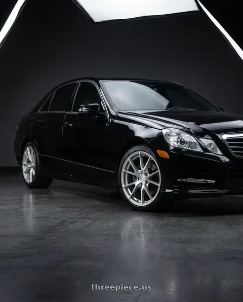 2013 Mercedes-Benz E350 4Matic with Aodhan AFF7 5x112 18x8.5+35 Gloss Silver Machined Face wheels