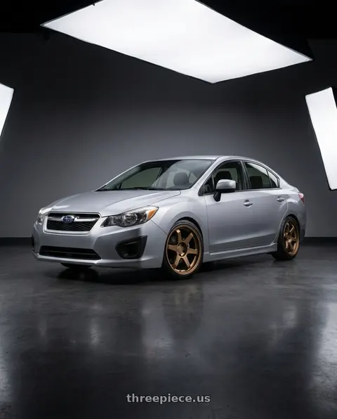 2016 Subaru Impreza with 9six9 SIX-1 5x112 18X10 +35 Matte Bronze wheels