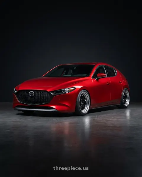 2025 Mazda 3 with Work Meister S1 3P 5x100 18x8.5+3 A Disk Black wheels