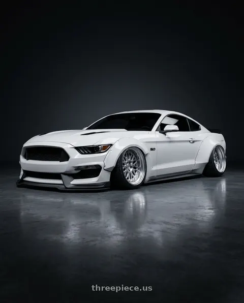 2017 Ford Mustang with Work Seeker Mx 4x100 18x10.5+22 A Disk Matte Silver Polish wheels