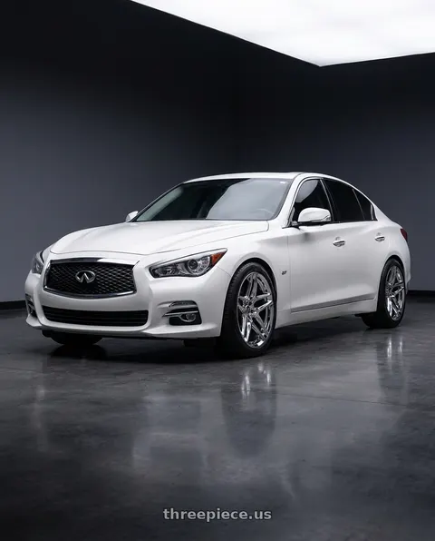 2014 INFINITI Q50 with HERITAGE WHEEL EBISU MONOC 5x114.3 20x9 +25 CHROME wheels