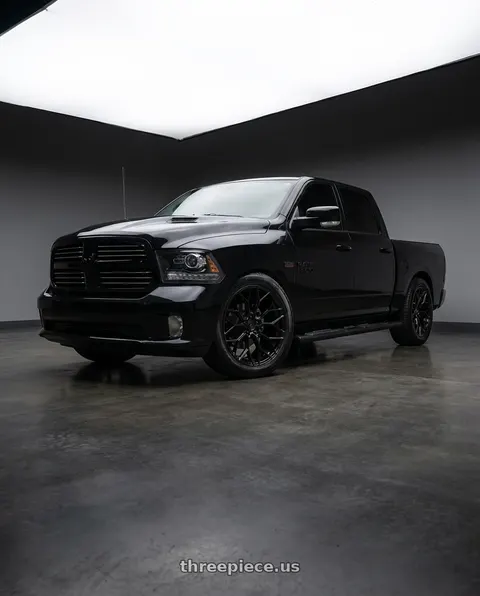 2017 Ram 1500 Laramie with DOLCE PERFORMANCE PISTA 5x112 20x8.5 +35 Gloss Black wheels