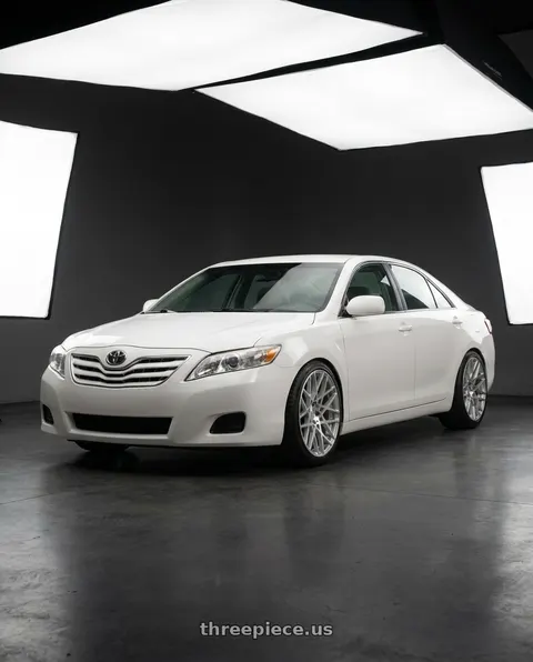 2011 Toyota Camry with Rotiform 1PC R110 BLQ 5X114.3 18X8.5 +38 GLOSS SILVER MACHINED wheels