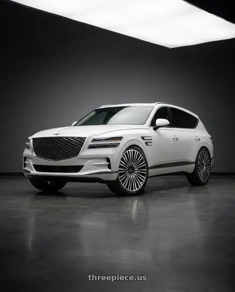 2027 Genesis GV80 Advanced with Cavallo CLV-48 5x114.3/5x120 22x8.5 +38 Gloss Black & Machined wheels