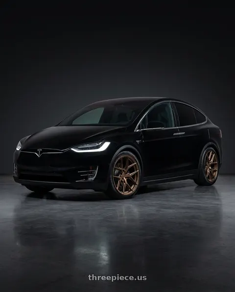 2018 Tesla Model X with VOSSEN HF6-4 6X135 22x9.5 +20 TERRA BRONZE wheels
