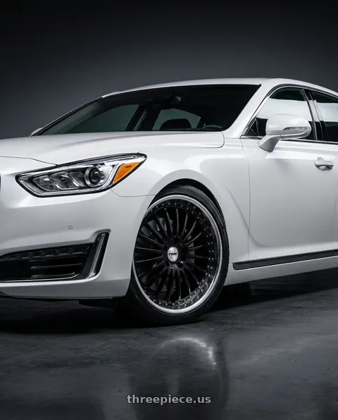 2018 Genesis G90 Ultimate with TSW SILVERSTONE 5X114.3 20X8.5 +20 GLOSS BLACK W/ MIRROR CUT LIP wheels