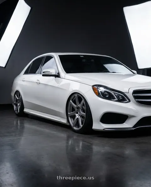 2014 Mercedes-Benz E350 with Work Emotion T7r 5x112 18x8.5 +30 Gt Silver wheels