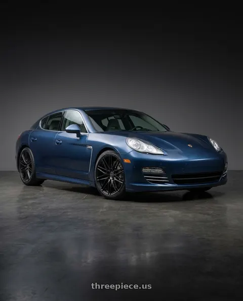 2012 Porsche Panamera with MV Forged MVF2 5x130 21x9 +45 Satin Black wheels