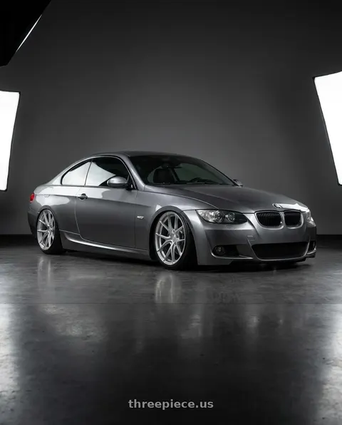 2008 BMW 335i with Aodhan AFF7 5x120 18x8.5+35 Gloss Silver Machined Face wheels