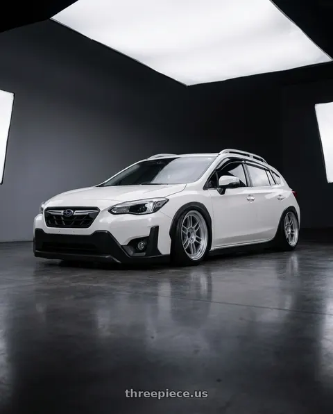 2022 Subaru Crosstrek with Enkei RPF1 5x112 18x7.5+48 Silver wheels