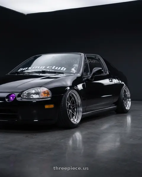 1993 Honda Civic del Sol with EQUIP 03 Black Polish 4x100 15x10.5 -37 wheels