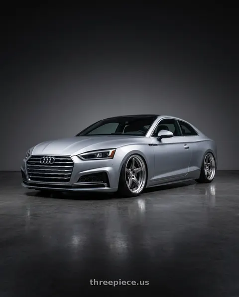 2018 Audi A5 Quattro with Work T5R 2P 5x112 19x8.5 +22 GT SILVER wheels