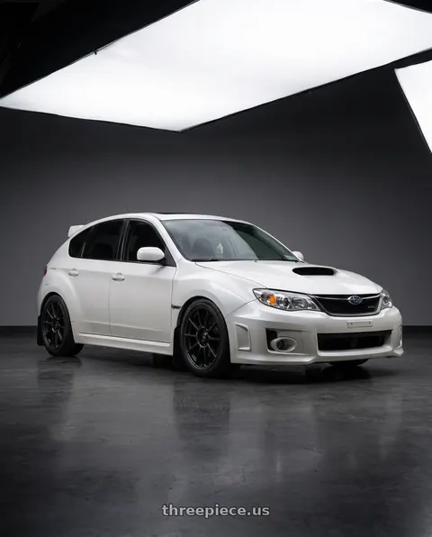 2012 Subaru Wrx Hatchback Pearl with Konig Dekagram 5x100 18x8.5+44 Semi-Matte Black wheels