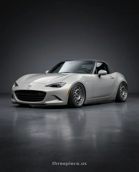 2021 Mazda MX-5 Miata with fifteen52 ALPEN MX 5x114.3 17x8 +38 FROSTED GRAPHITE (SATIN GREY) wheels