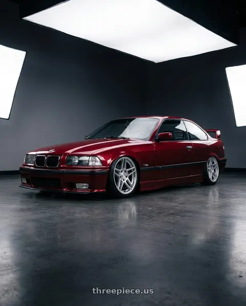 1996 BMW 328is with Kansei K15H Astro 5X100 18x9 22 Hyper Silver wheels