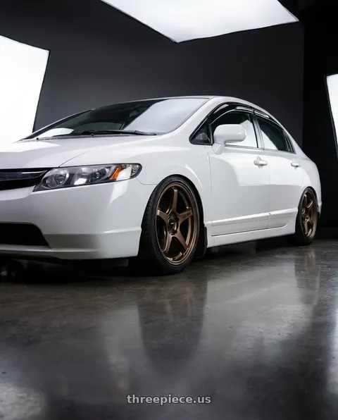 2007 Honda Civic with Enkei TS-5 5x114.3 17x8+40 Bronze wheels