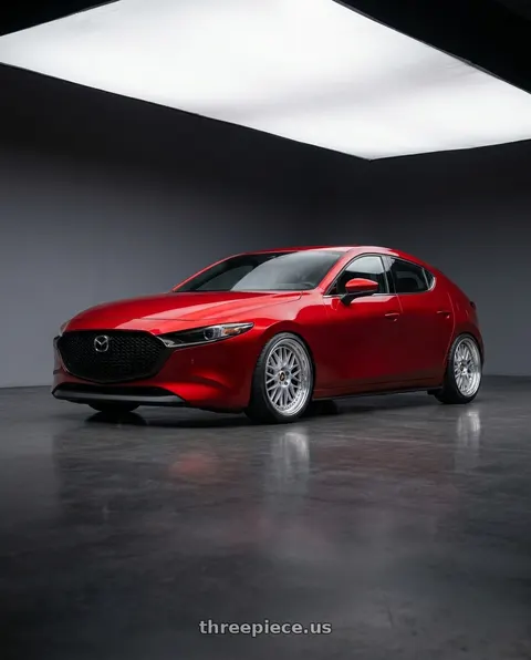2025 Mazda 3 with Work Vs-Xx 5x100 18x8.5+32 A Disk Light Grey Silver wheels