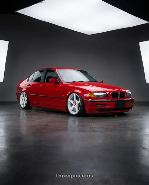 2000 BMW 323i with Motegi MR159 BATTLE V 5X120 18x8.5 +35 MATSURI WHITE PEARL W/ MACHINED LIP STRIPE wheels