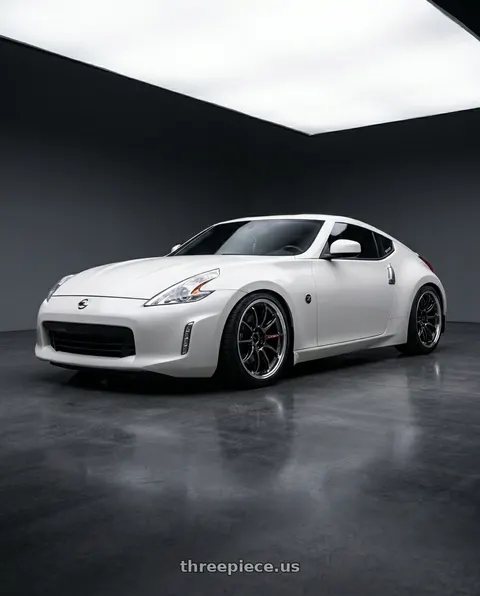 2017 Nissan 370Z with Work Emotion Zr10 5x114.3 19x10.5 +23 Glim Black Diamond Rim cut wheels