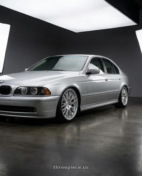 2001 BMW 530i with Rotiform RC204 PHX 5X112 19x8.5 +25 GLOSS SILVER W/ MACHINED FACE wheels