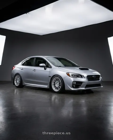 2015 Subaru WRX with Enkei NT03+M 5x120 18x8.5+38 Silver wheels