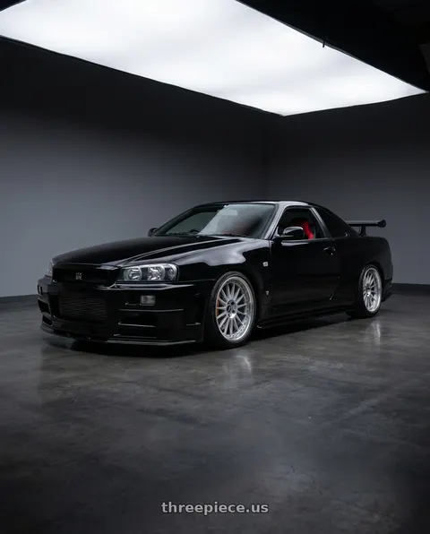 2000 nissan skyline with Work Vs-Xx 5x100 18x7.5+45 A Disk Light Grey Silver wheels