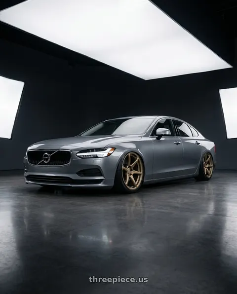 2020 Volvo S90 with Kansei K11B Tandem 5x114.3 19x10.5 22 Bronze wheels