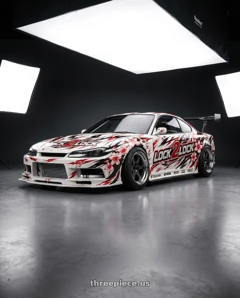 1999 Nissan Silvia with Volk Racing TE37V 4x114.3 15x8.5-5 Gunmetal / DC wheels