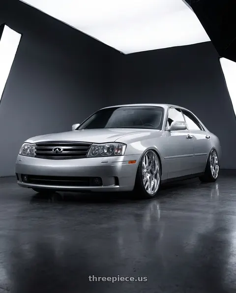2004 INFINITI M45 with Amani Apollo 5x112/5x114.3 22x10 +38 Brush Center Chrome Lip wheels