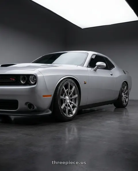 2023 Dodge Challenger with Asanti Black ABL-41 ESQUIRE 5X115/5X120 20X9 +15 GLOSS ANTHRACITE BRIGHT MACHINED wheels