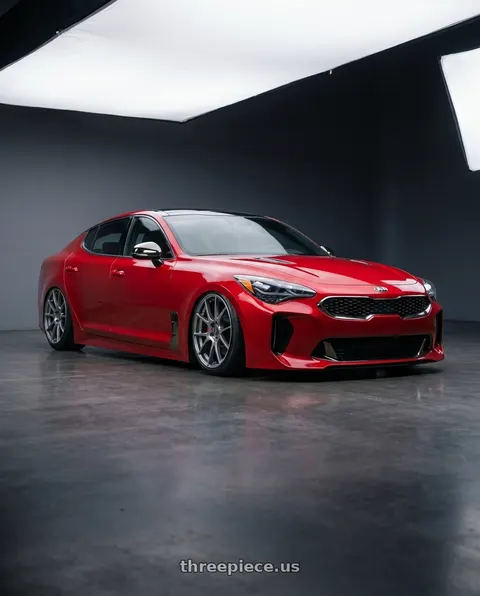 2022 Kia Stinger with Ssr Gtv04 5x114.3 19×8.5x8.5+38  METALLIC GRAY wheels
