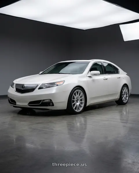 2013 Acura TL SH-AWD with Vors TR14 5x120 19x8.5 +35 Silver w Machined Ring wheels