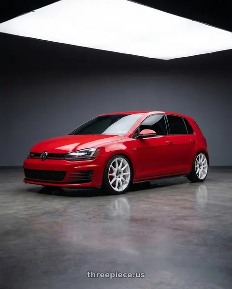 2017 Volkswagen GTI with Work Meister S1 3P 5x112 18x8.5+35 L Disk White wheels