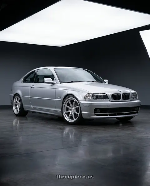 2002 BMW M3 with KATANA RACING HR06 5x120 18x8.5 +35 Hyper Silver wheels