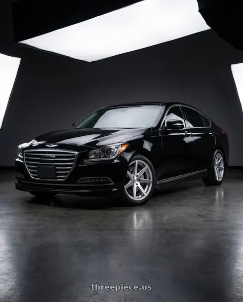 2016 Hyundai Genesis 3.8 with Rohana RC7 5x114.3 19x8.5+35 Machine Silver wheels