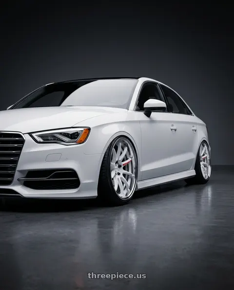 2015 Audi S3 with Work Zr10 2P 5x112 20x10.0 +38 Azure White wheels
