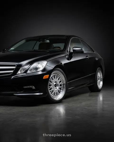 2013 Mercedes-Benz E350 4Matic with ARC AR1 5x112 17x8.5  +35 Silver Machine Face Lip Chrome Rivet wheels