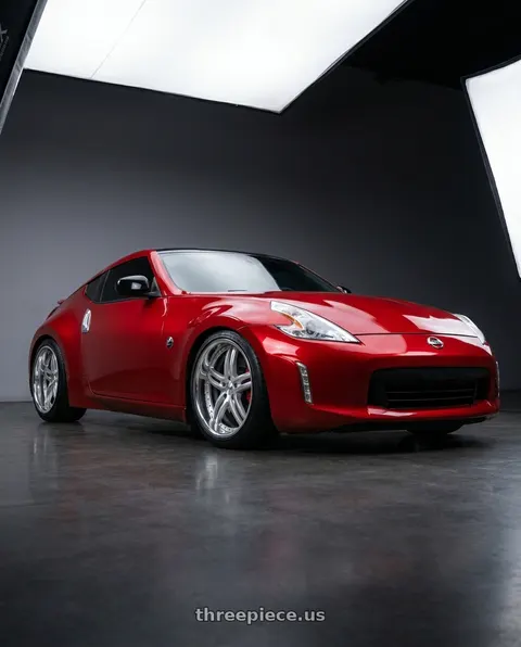 2014 Nissan 370Z with XIX Wheels XIX 15 5x114.3 20x10 +40 Silver Machined with Stainless Steel Lip wheels