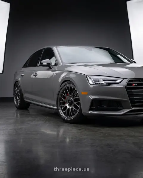 2019 Audi S4 with Konig MRK1 5X112 19x8.5+42 Hyper Carbon - Gloss Black Gear Cap/Logo/Cover Plate wheels