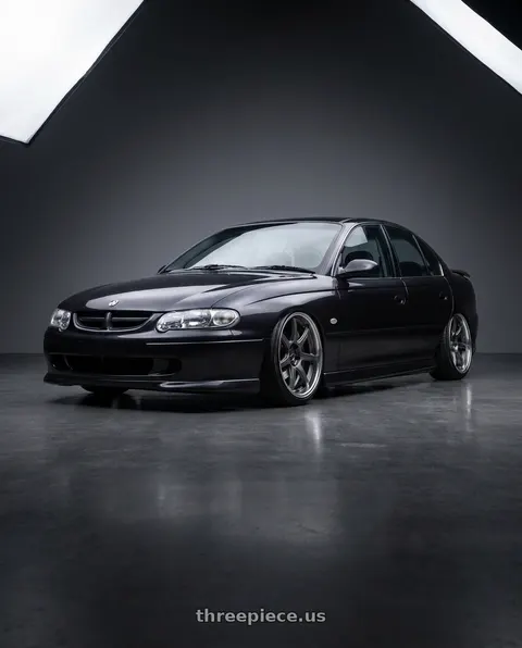 1997 holden vt commodore raven with Work T7r 2P 5x120 19x9.5 +45 Matte Gunmetal wheels