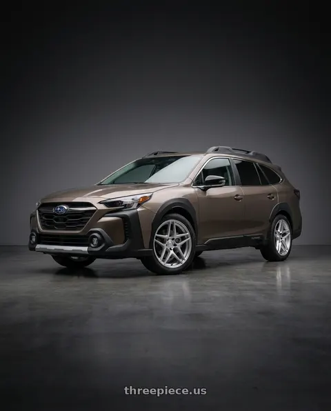 2024 Subaru Outback with Kansei K15H Astro 5X100 18x9 22 Hyper Silver wheels