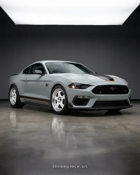 2021 Ford Mustang Mach 1 with Work Meister S1 3P 5x114.3 19x8.5+38 R Disk White wheels