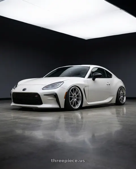 2024 Toyota GR86 with Enkei J10 5x100/114 18x7.5+38 Silver w/ Machined Lip wheels