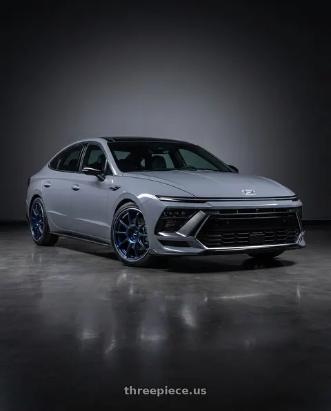 2025 Hyundai Sonata N Line with Advan RZ II 5x120 19x9.0+53 Racing Indigo Blue and Ring wheels