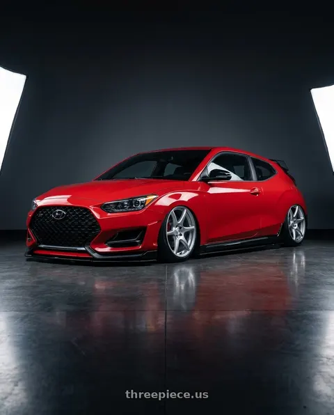 2022 Hyundai Veloster N with Kansei K11S Tandem 5x114.3 19x9.5 12 Hyper Silver wheels