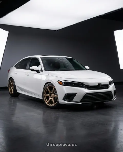 2022 Honda Civic with Kansei K11B Tandem 5x114.3 18x8.5 35 Bronze wheels