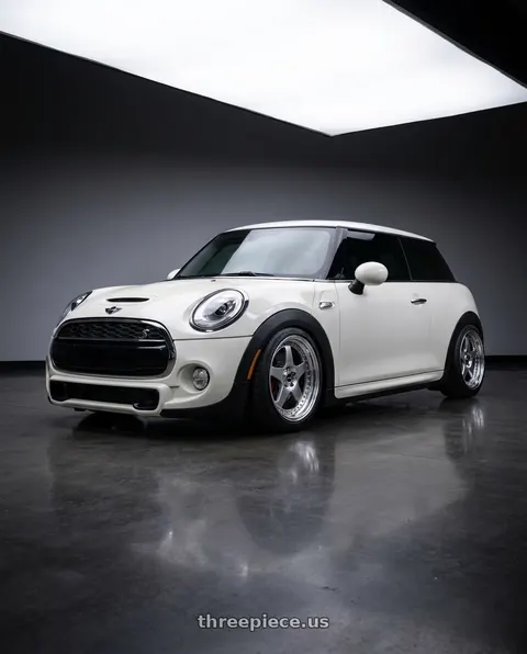 2017 Mini Cooper with SSR Professor SP6 5x112 18X7.5+43 SL Disk Titan Silver wheels