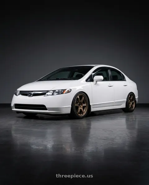 2007 Honda Civic with Volk Racing TE37 Saga S-Plus 5x114.3 17x9.0+22 Bronze wheels